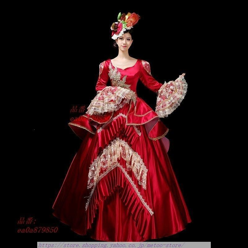 レトロ　中世風　プリンセス　ジュリエット　カラードレス　花嫁衣装　舞台衣装 レトロ中世風プリンセスジュリエットカラードレス花嫁衣装舞台衣装