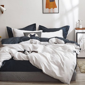 FOCA 韓風設計100%精梳棉三件式薄枕套床包組  枕套、床包  加大  純真年代 白色