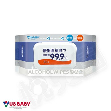 US BABY 優生 超厚型抗菌酒精濕巾80抽【悅兒園婦幼生活館】