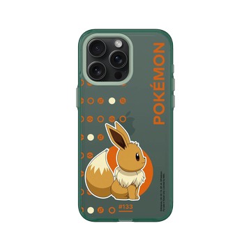 iPhone 15 Pro Max Clear 憂墨綠 - 寶可夢 Pokemon - 印花系列-伊布