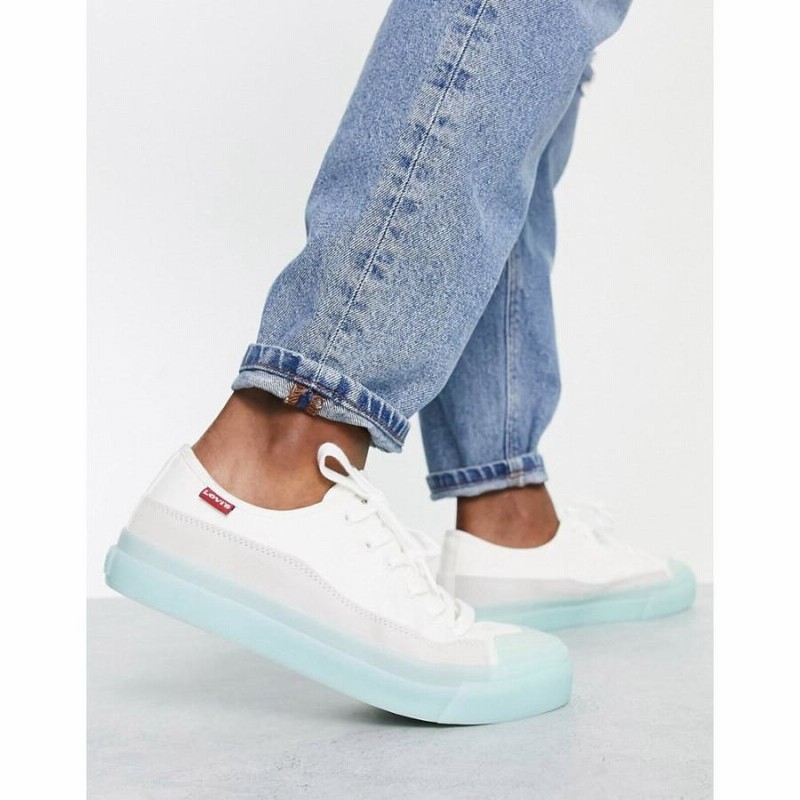 リーバイス Levi S メンズ スニーカー シューズ 靴 Square Low Translucent Trainer In White With Blue Sole ホワイト 通販 Lineポイント最大0 5 Get Lineショッピング