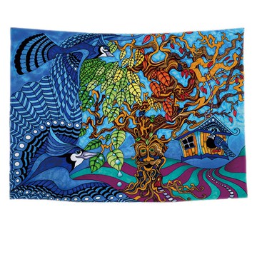 【橘果設計】童話樹 送燈串 掛毯掛布 背景布 直播拍照背景 道具拍攝 布景 門簾裝飾 牆壁布景 居家裝飾 拍照背景布