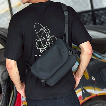 【現貨/48H出貨】Piccoloo│ 無印風文青雙扣郵差包 側背包 肩背包 斜垮包 書包 通勤包 防水包 尼龍包 黑色