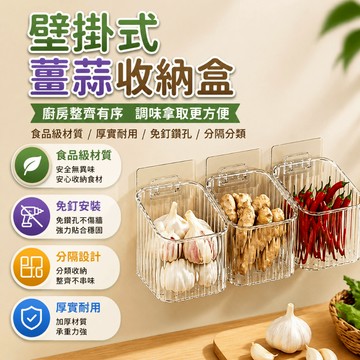 廚房收納盒 蔥薑蒜收納盒 瀝水收納盒 壁掛收納盒 蔥蒜盒 掛籃 配料盒 廚房備料 流理台整理