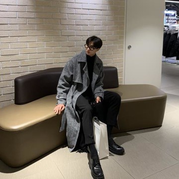 冬季毛呢大衣男中長款韓版加厚雙排扣男士英倫風雙面羊絨風衣外套