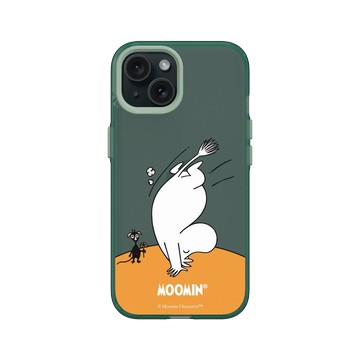 iPhone 15 Clear 憂墨綠 - Moomin - 倒立看世界