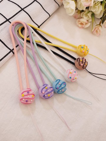 手機掛繩短款手腕繩液態硅膠網紅女款奶油面包掛件帶子結實耐用創意掛飾手機殼掛鏈學生防丟吊繩