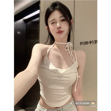 P3-【限時特賣】背心女 吊帶背心 女生背心 辣妹背心 小可愛 吊帶背心女輕熟御姐純慾風甜辣設計秋季新款掛脖綁帶短款外穿