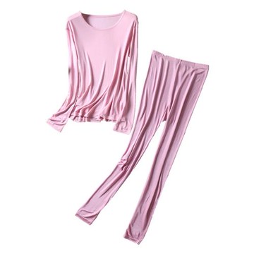 特價高端桑蠶絲 女士真絲秋衣秋褲內衣套裝 真絲長袖打底衫打底褲