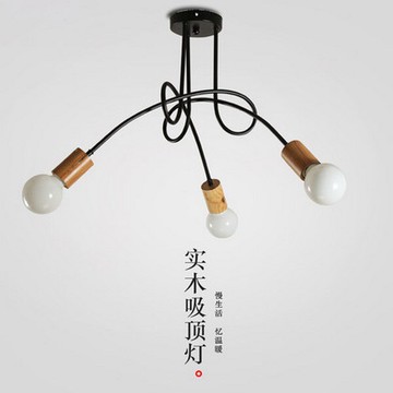 【威森家居】美式 實木頭纏繞吸頂燈 現貨實木鐵藝工業風現代簡約復古檯燈吊燈壁燈大廳客廳臥室燈具LED設計師L170812