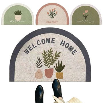 Dido home 植物系列 半圓玄關防滑絲圈刮泥地墊(HM221)