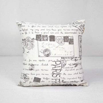 【協貿】簡約復古懷舊郵票印花沙發方形抱枕含芯
