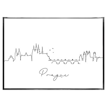 菠蘿選畫所 掛畫 天際線 布拉格 40 x 30cm 黑色畫框 CMCL3425B  黑色