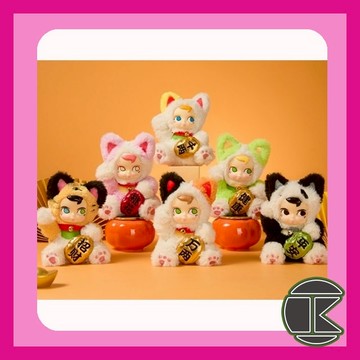【3月預購】SAMSAM 招財貓搪膠臉毛絨盲盒 一中盒6入｜角色變裝可愛療癒推薦｜愛蛋客