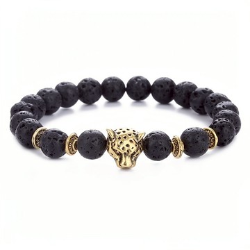 【紫南宮過爐🙏🏻】隔日到貨 火山石獅豹手鏈 火山石手鏈 男生手鏈 歐美爆款手鏈 招財手鏈 時尚手鏈 cp值超高