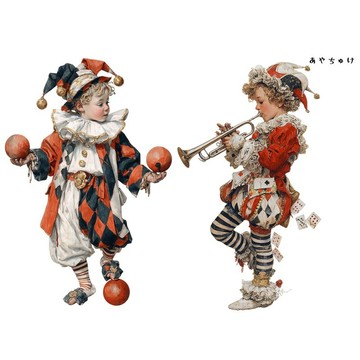 【6 月新品】08-136-0061 人物貼紙 馬戲團・復古風