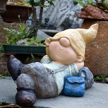 悠閑的小男孩 庭院布置造景幼兒園戶外陽臺別墅草坪花園裝飾擺件