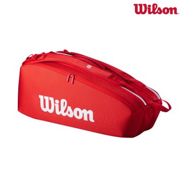 【Wilson威爾森】網球拍袋 紅色 6支裝(運動 網球包 戶外)