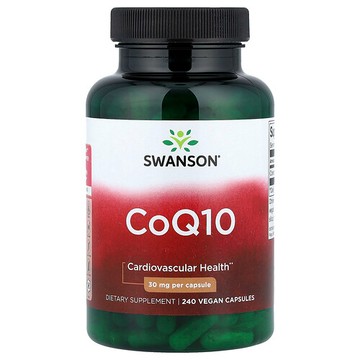 Swanson Vitamins, CoQ10，30 毫克，240 粒全素膠囊