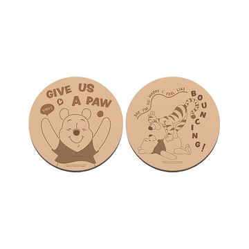 【Disney 迪士尼】軟式珪藻土杯墊-維尼單色 一個想法 （2入/組） （10*10*0.5cm）_廠商直送