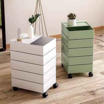 公司貨 超低價 客廳沙發邊櫃化妝品收納儲物櫃床頭櫃可移動收納櫃可旋轉置物架 快速發貨