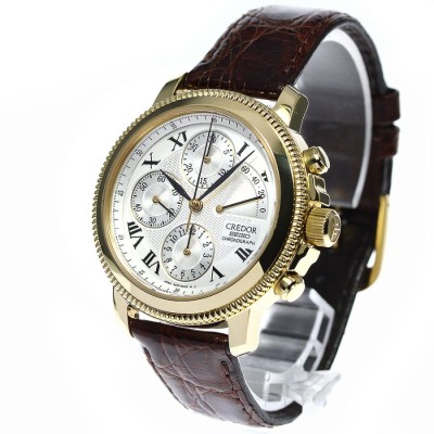 ☆良品 【SEIKO】セイコー クレドール クロノグラフ K18YG