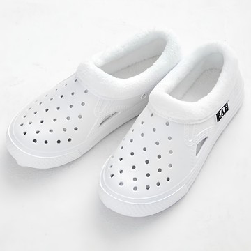 BASE ALPHA ESSENTIALS 毛絨內襯 基本款 EVA 室內拖鞋  190mm  白色