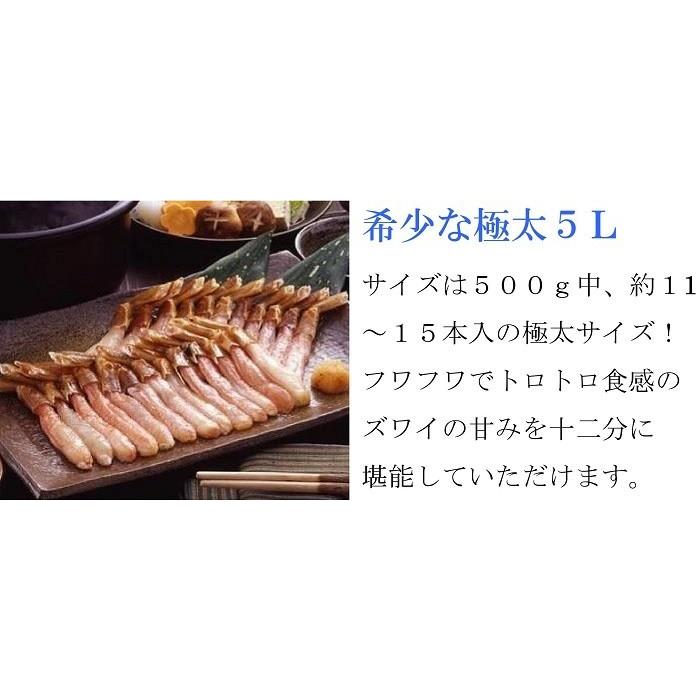 生ズワイガニ むき身 生食用 蟹足ポーション 刺身 1kg カニしゃぶ 特大 5Lサイズ カニ刺し 蟹鍋 計30本 冷凍 棒肉 ズワイ蟹