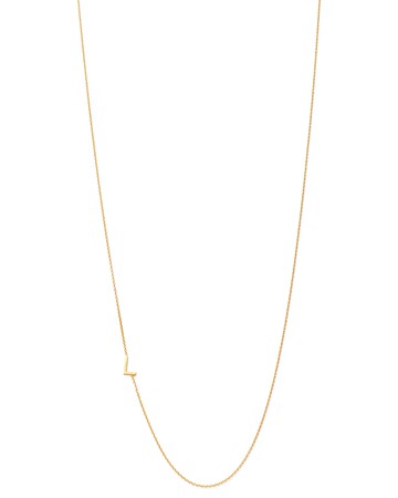 Zoe Lev 14K Yellow Gold Asymmetrical Initial Pendant Necklace, 18L