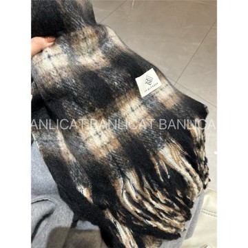 Banlicat 秋冬新品復古氛圍感咖色圍巾男女加大加厚格紋披肩圍脖