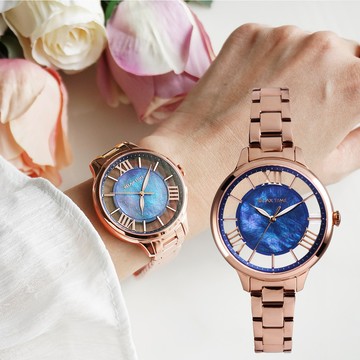 RELAX TIME 晨曦之光系列 鏤空極簡石英錶-寧靜藍 RT-82-5