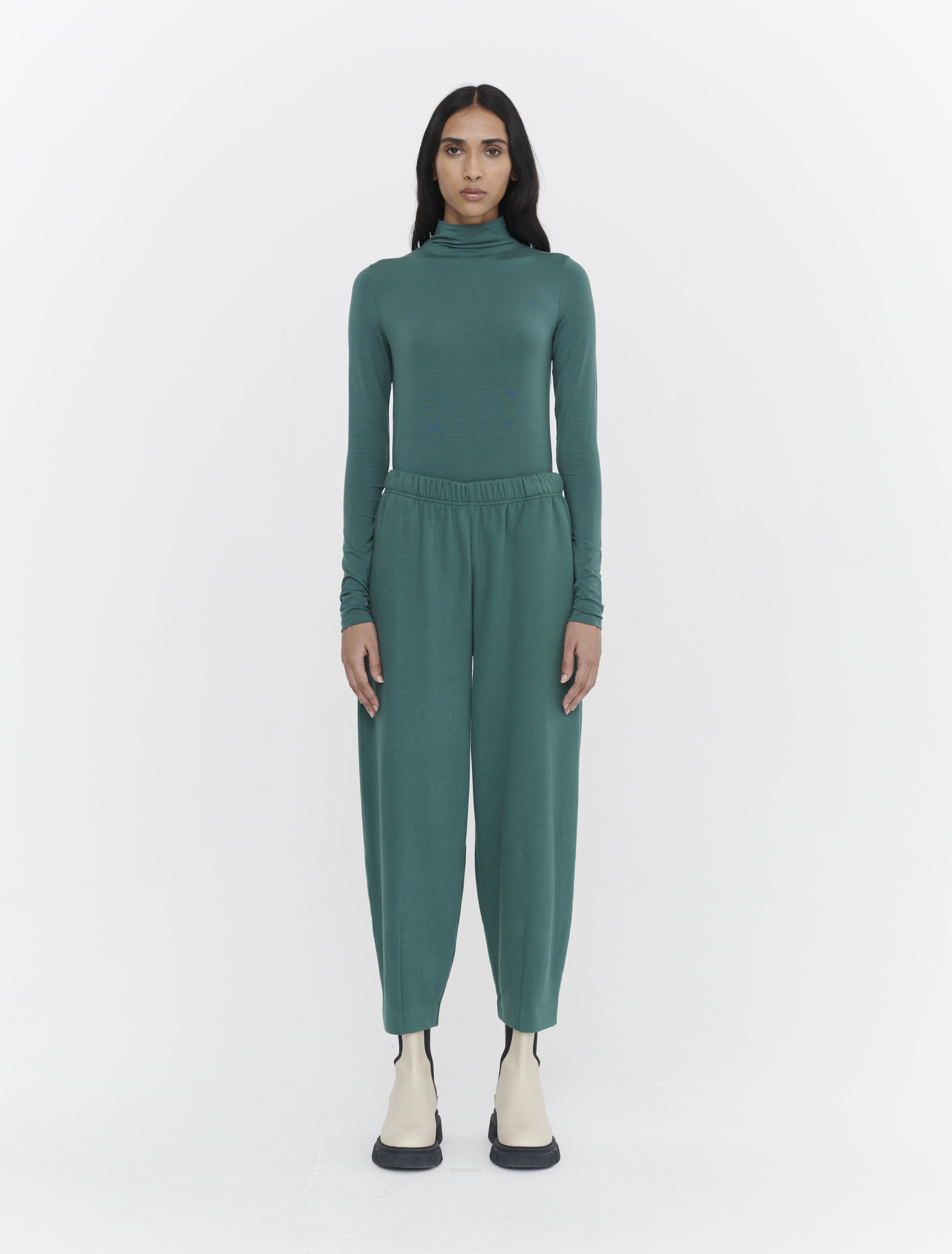 Stretch Tencel™ High Cowl Neck Long Sleeve Body