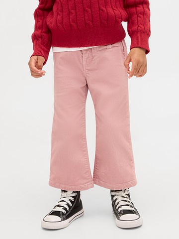 女幼童裝 鬆緊寬鬆牛仔褲-粉色