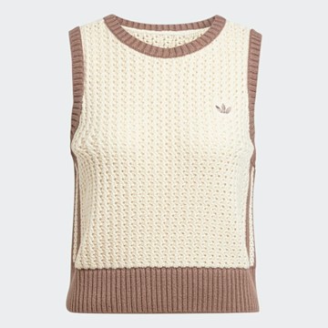 Adidas Knitted Vest JD0904 女 背心 運動背心 米 棕 亞版