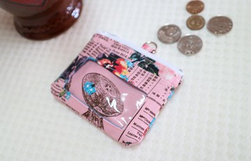 英文報紙 悠遊卡證件零錢包 證件套 小錢包 名片夾 識別證