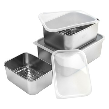 Kitchengu 304不鏽鋼加深調理盤3件組  小號 (16.1 x 12.2 x 7 cm)、中號 (19.6 x 15 x 8 cm)、大號 (23.7 x 18.5 x 9 cm)  1組  3件加深調理盤組