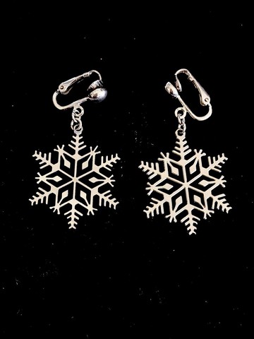 vintage jewelry  AVON 亮麗雪花片 夾式耳環
