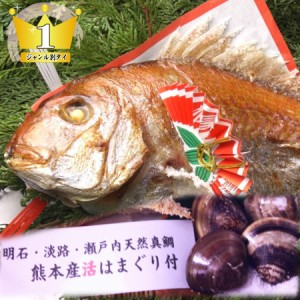 お食い初め　鯛 国産 はまぐり セット天然焼き鯛 １．7ｋｇアップ  淡路島・明石の鯛を炭火焼【鯛