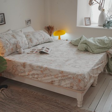 棉床本舖 ins風 兔兔花園 精梳棉 床包枕套/兩用被組 100%純棉 台灣製 透氣性 吸汗較佳 擺脫悶熱首選 韓系風