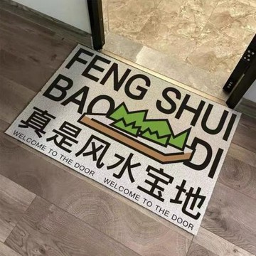 風水寶地入戶門地墊家用進門門口pvc地墊現代防滑絲圈地墊可裁剪