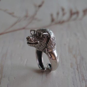 925純銀拉不拉多狗狗戒指 可愛眼鏡造型 動物愛好者飾品