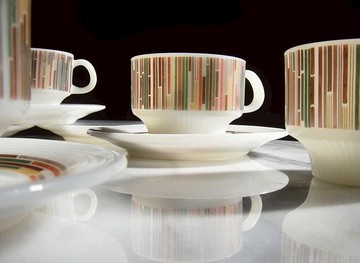 【老時光 OLD-TIME】早期二手牛奶玻璃咖啡杯(一杯一盤為一組)