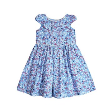 外貿夏季兒童裝新款女童中小童寶寶小飛袖洋氣碎花印花連衣裙子