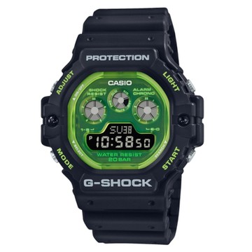 CASIO 卡西歐 G-SHOCK 半透明時尚 夜光電子腕錶 聖誕節 禮物 送禮 51.4*46.8mm / DW-5900TS-1