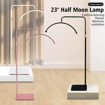 LED燈帶 LED燈條 裝飾燈 連接可裁剪美甲補光燈U型LED無極調光28寸紋繡美睫毛護眼落地半月美容燈