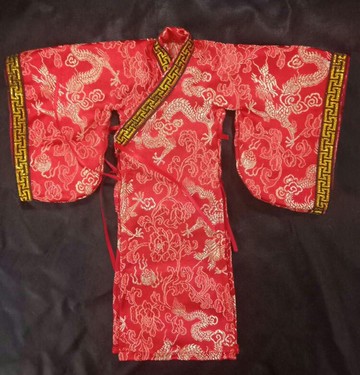 1/6古代兵人服飾 紅色龍紋寬袖文官漢服 古裝套裝 現貨包郵