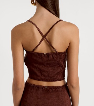 Poupette St Barth Palmire satin crop top