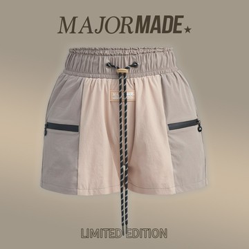 雙拼時髦休閒抽繩短褲