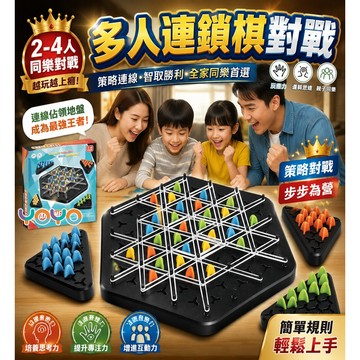 連鎖三角棋🎲橡皮筋套柱益智桌遊 2-4人多人對戰 空間推理益智玩具 訓練邏輯思維空間推理 兒童親子互動 三角棋 連鎖棋