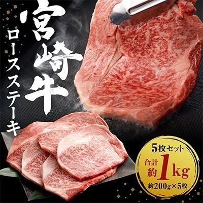 ふるさと納税 えびの市 宮崎牛ロースステーキ 1kg(200g×5枚)